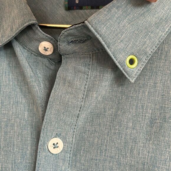 William Murray Classic Men's Performance Long Sleeve Button Down Shirt Blue XL - Picture 4 of 11